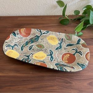Claudia Reese Large Oblong Platter Citrus Cera-Mix Studios Handpainted